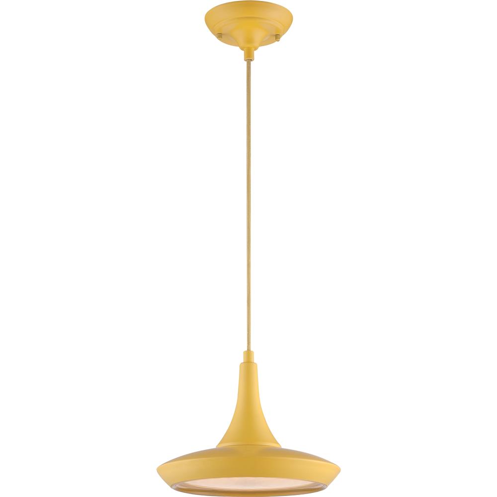 Nuvo Lighting 62/441  Fantom - LED Colored Pendant with Rayon Wire in Yellow Finish